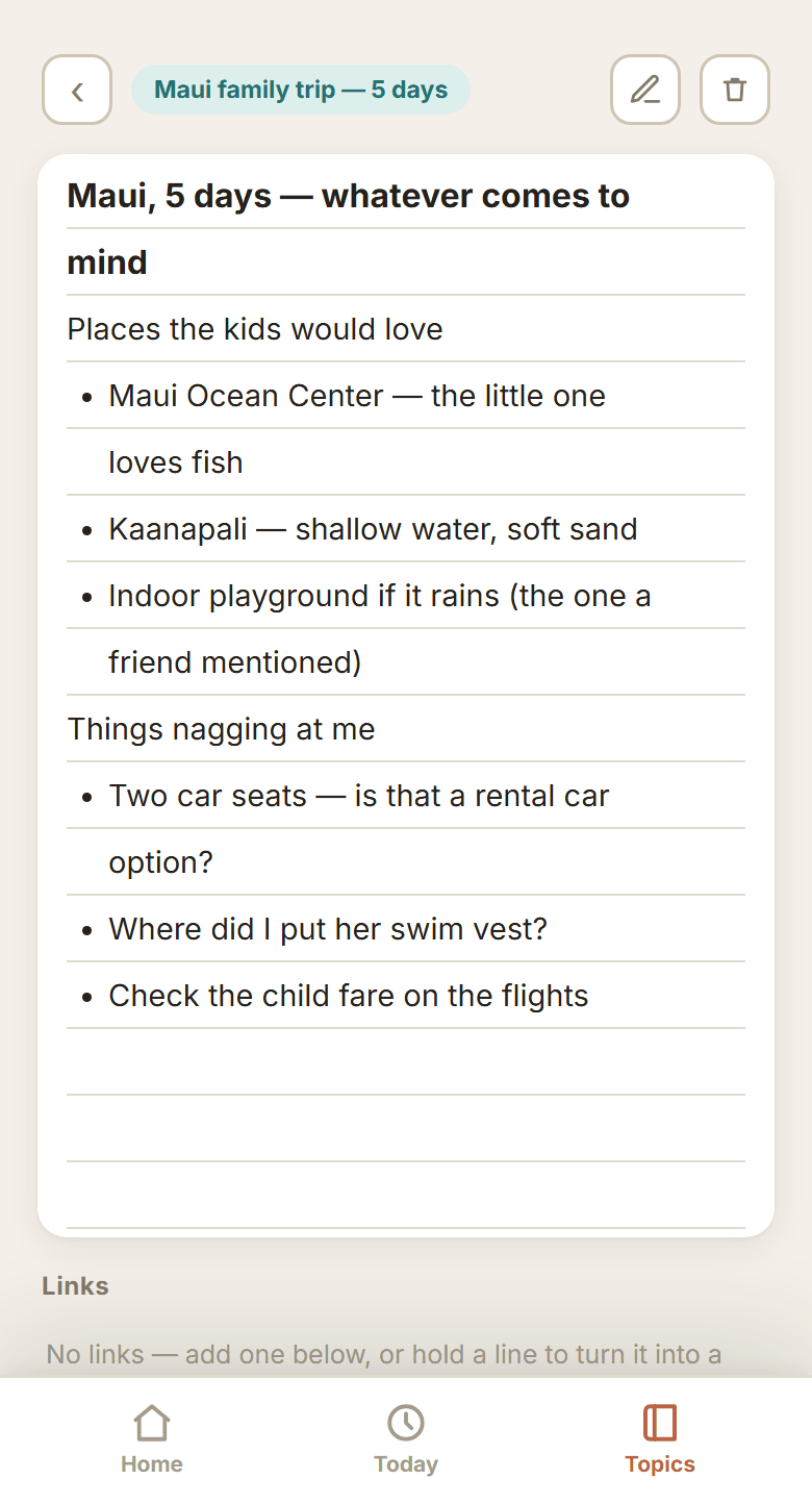 Trip memo