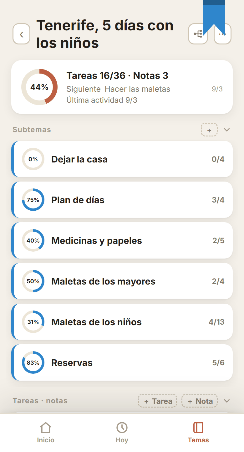 Tema y subtemas