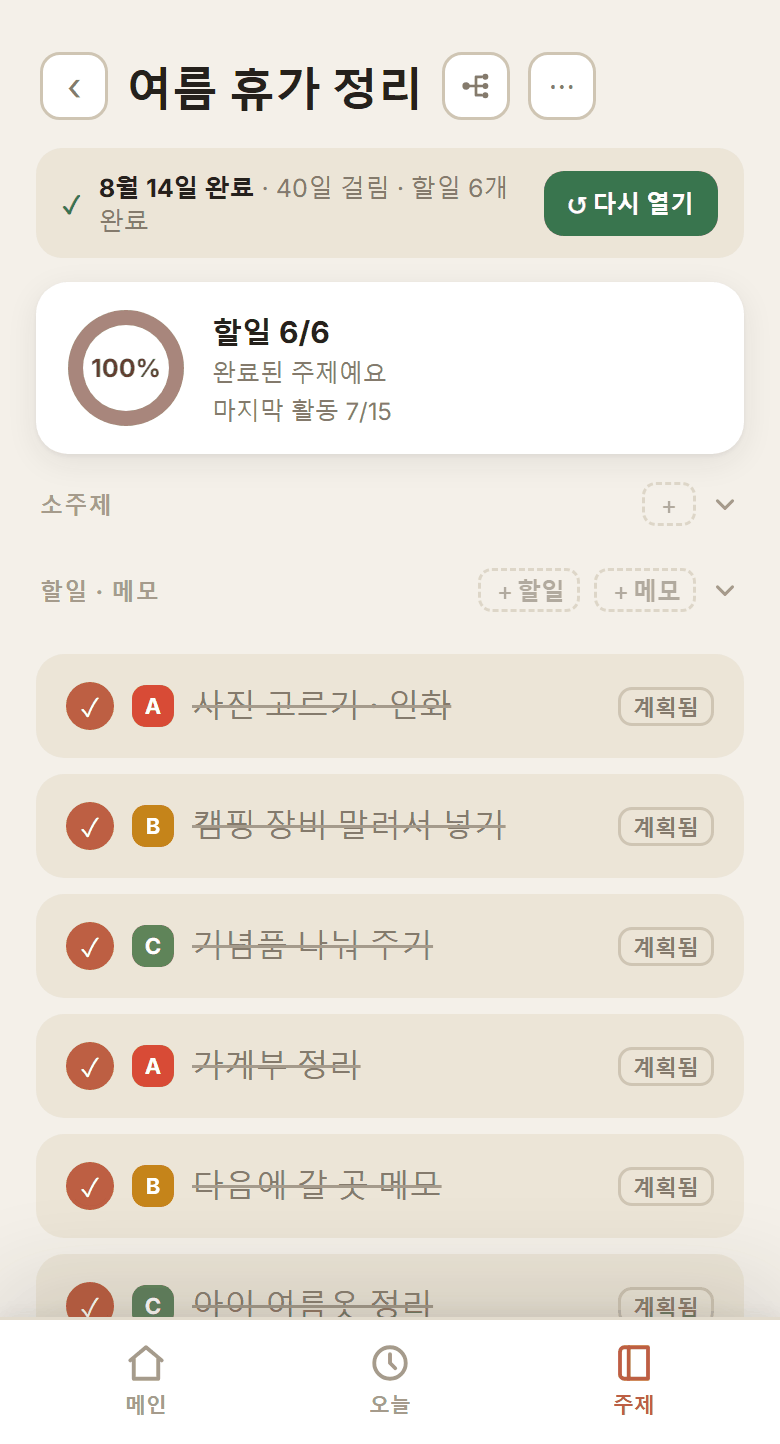 완료된 주제