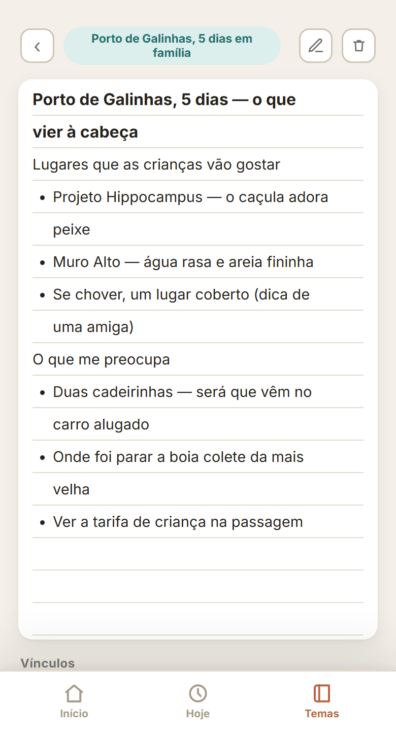 Nota da viagem