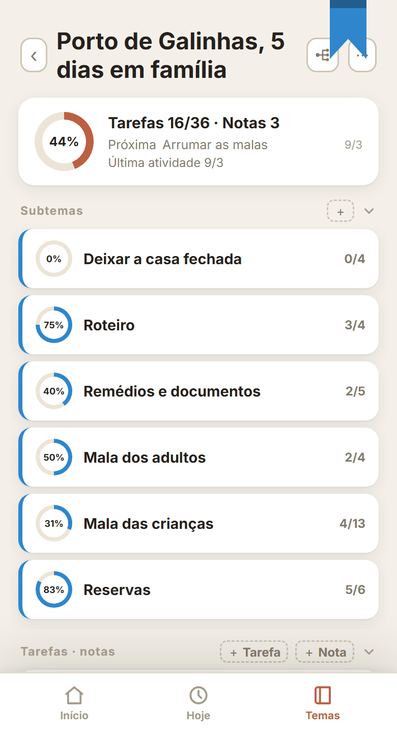 Tema e subtemas